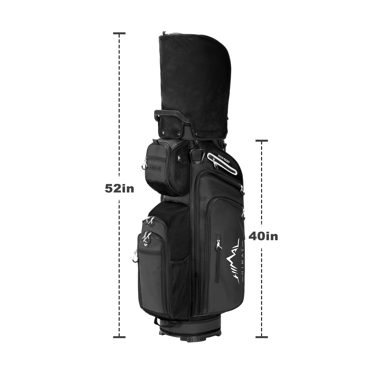 14-Way Full-Length Divider Golf Cart Bag-Black