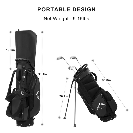 5-Way Golf Stand Bag-Classic Black