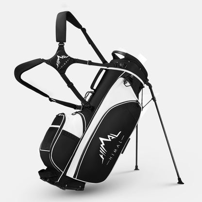 4-Way Golf Stand Bag-Pure Black White