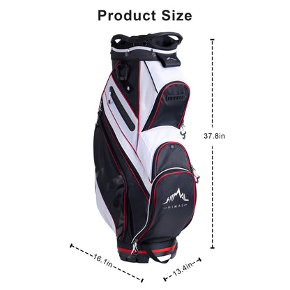 14-Way Golf Cart Bag with Organizer Divider-Black White