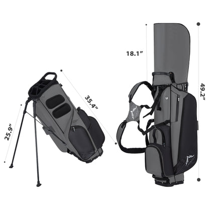 Golf Stand Bag with 8 Way Top Dividers-Black Grey