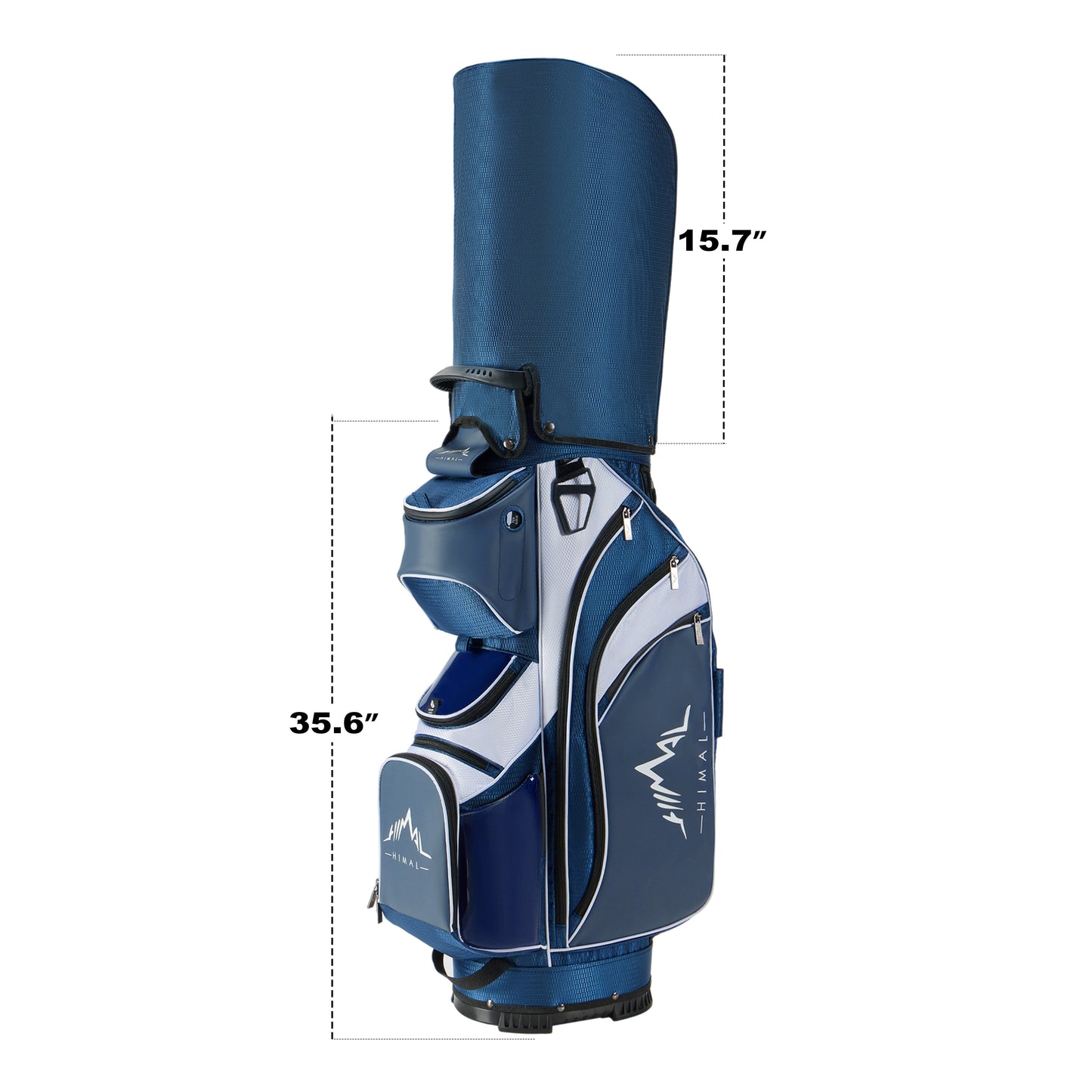 14-Way Golf Cart Bag with Full Length Divider-Blue White