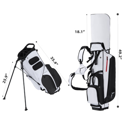 Golf Stand Bag with 8 Way Top Dividers-Black White