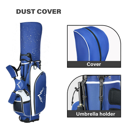 4-Way Golf Stand Bag-Royal Blue White