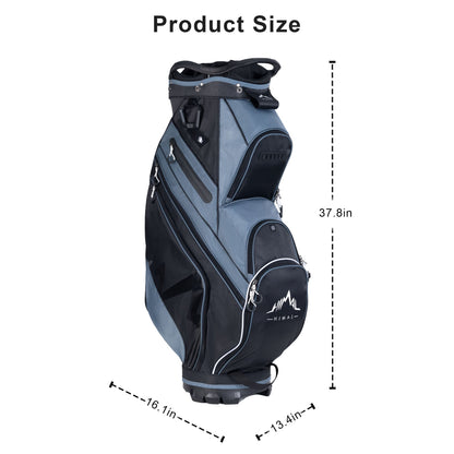14-Way Golf Cart Bag with Organizer Divider-Black Foggy Blue