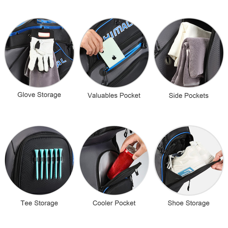 14-Way Full Length Premium Golf Cart Bag-Charcoal Gray