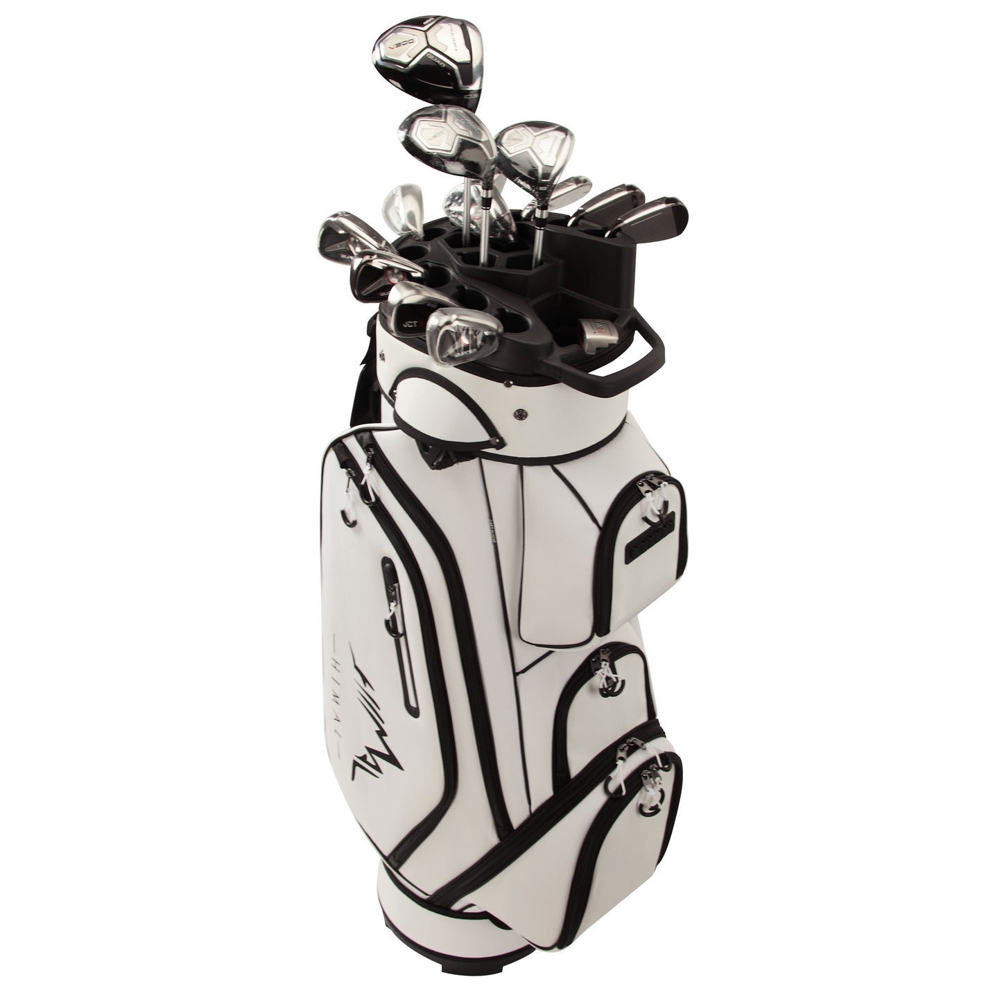 14-Way Golf Cart Bag Pro-Black White