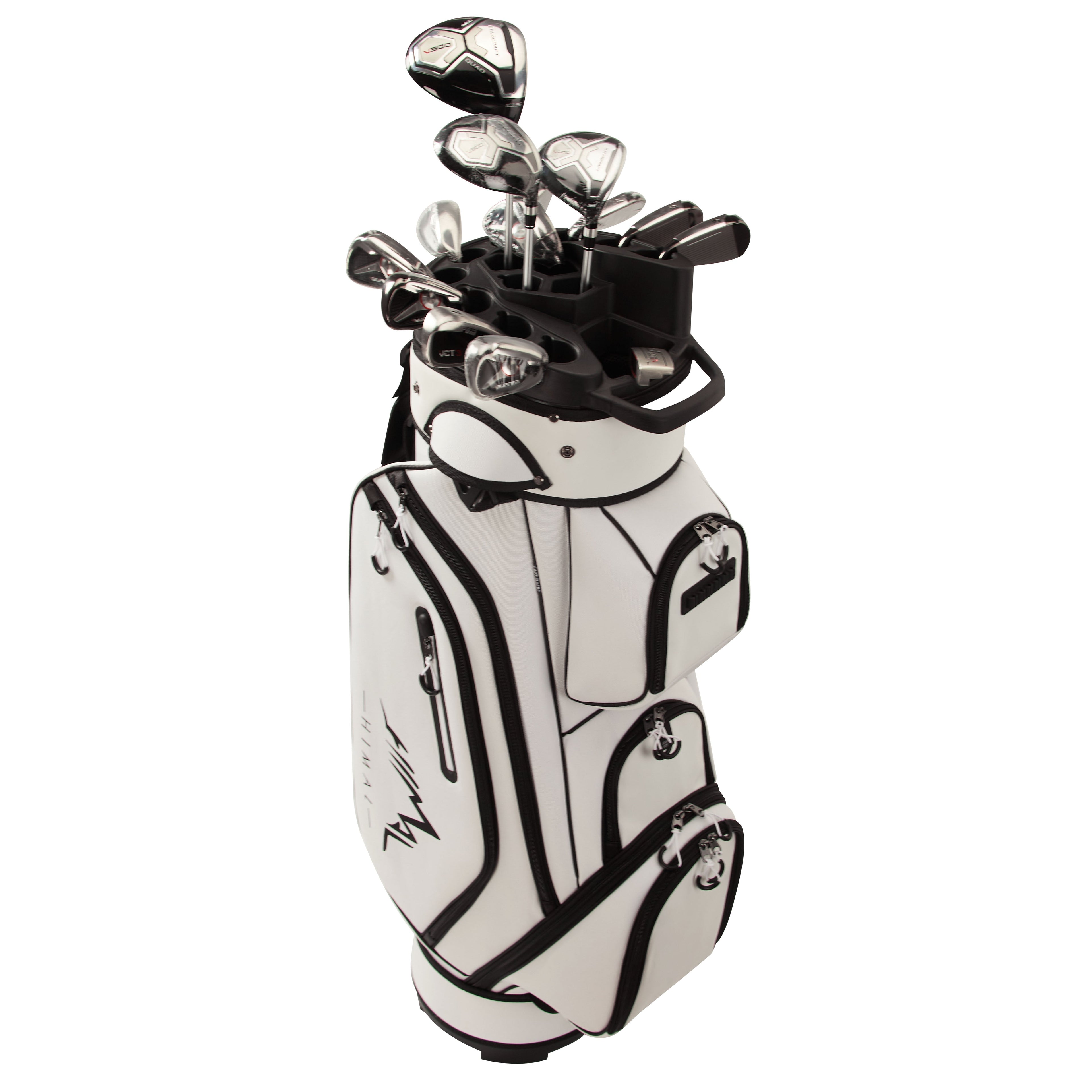 14-Way Golf Cart Bag Pro-Black White