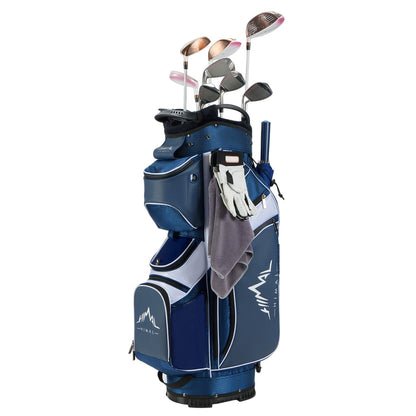 14-Way Golf Cart Bag with Full Length Divider-Blue White