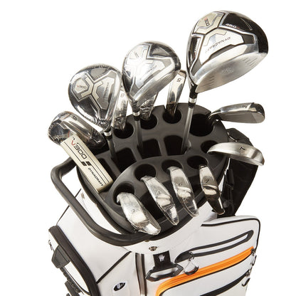 15-Way Full-Length Divider Golf Cart Bag-White Orange
