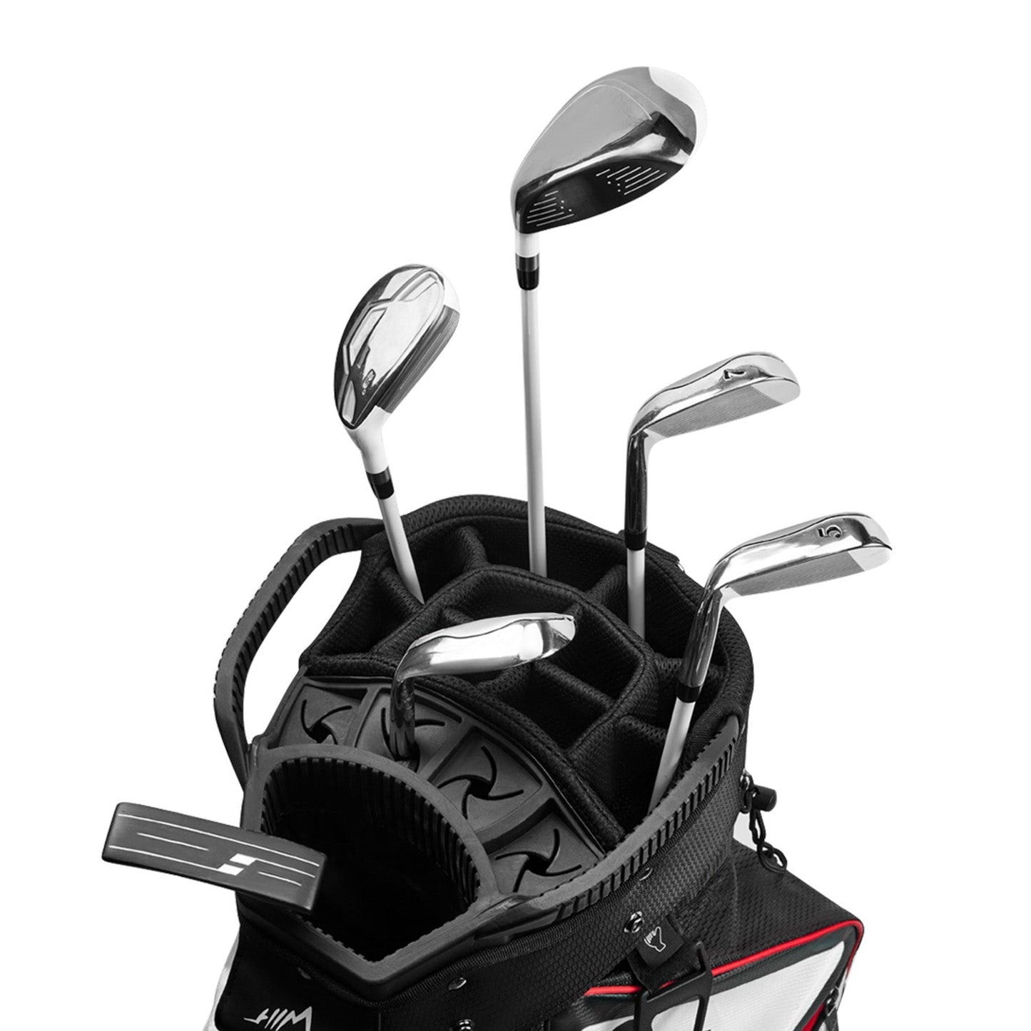 Golf Cart Bag 15-Way Organizer Divider-Black White