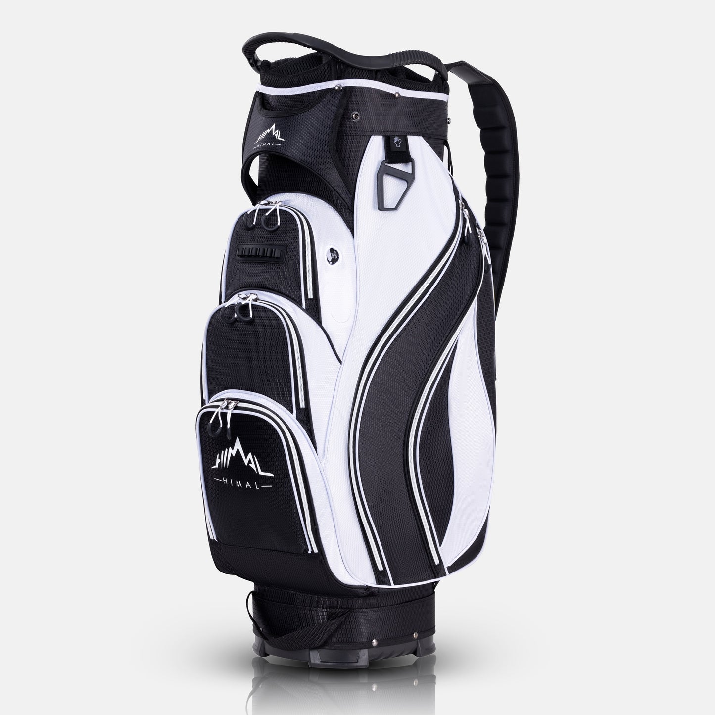 Golf Cart Bag with 14-Way Divider Top-Black White
