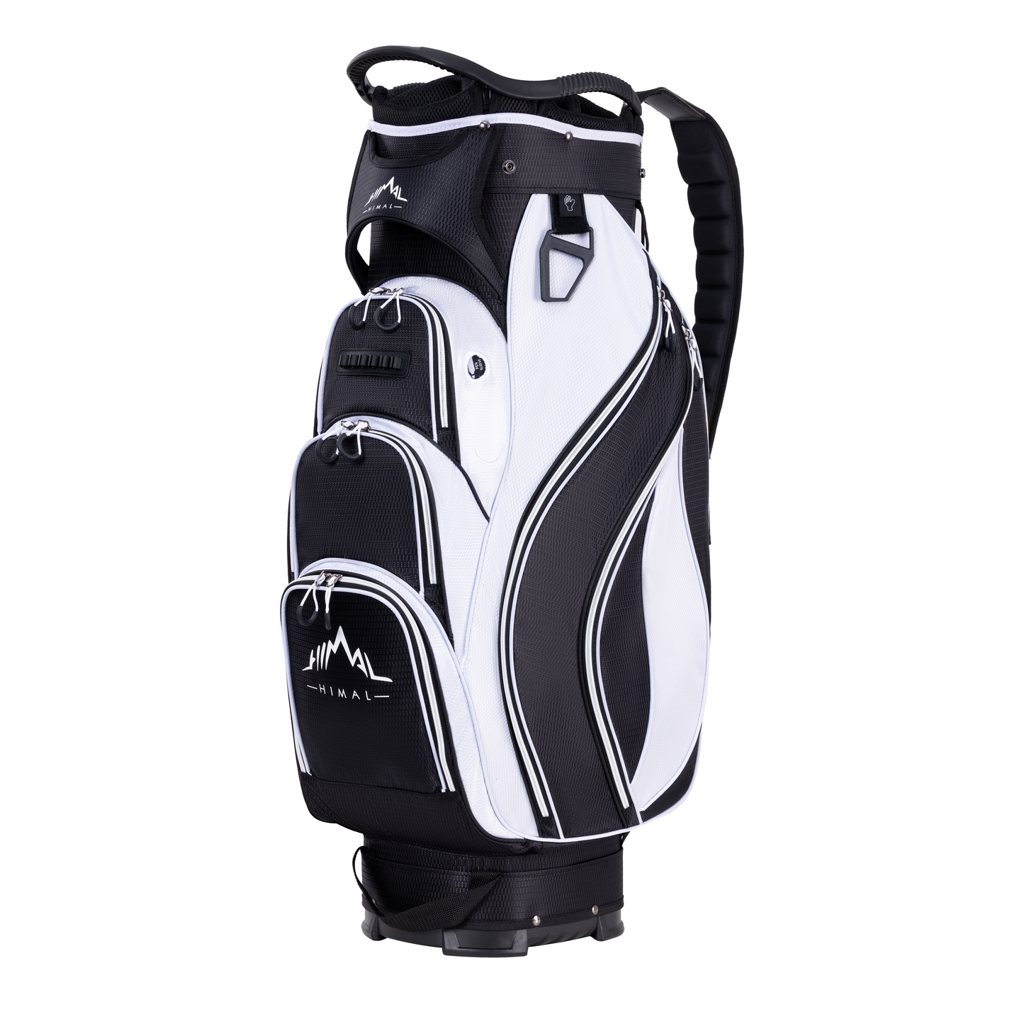 Golf Cart Bag with 14-Way Divider Top-Black White
