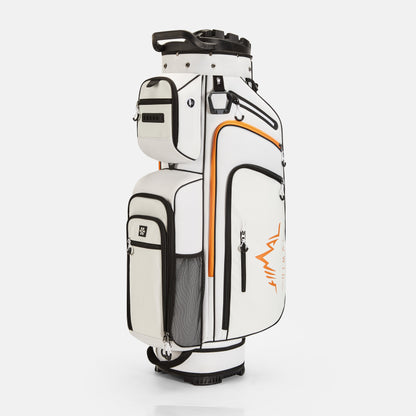 15-Way Full-Length Divider Golf Cart Bag-White Orange
