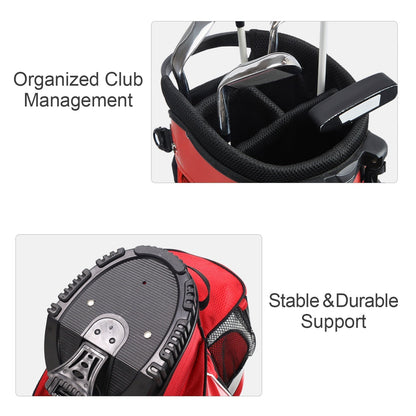 Golf Stand Bag with 4 Way Top Dividers-Red White