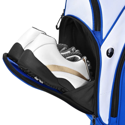 uniHimal Silence 001 Quiet Soundles 14 Way Organizer Dividers Golf Cart Bag Blue White