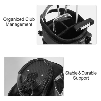 Golf Stand Bag with 4 Way Top Dividers-Black White