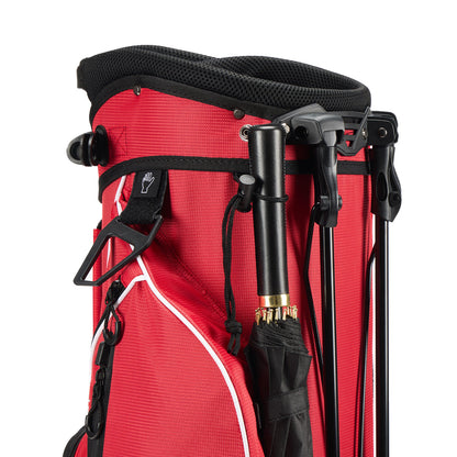 4-Way Full-Length Golf Stand Bag-Bright Red White