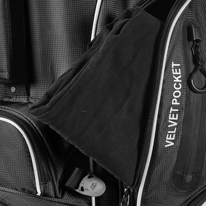 4-Way Full-Length Golf Stand Bag-Pure Black White