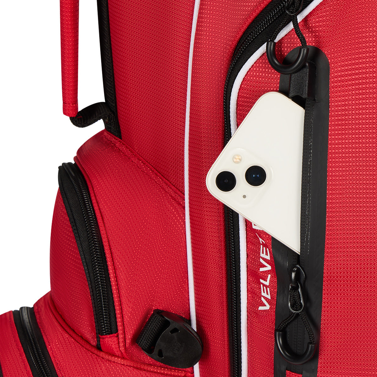 4-Way Full-Length Golf Stand Bag-Bright Red White