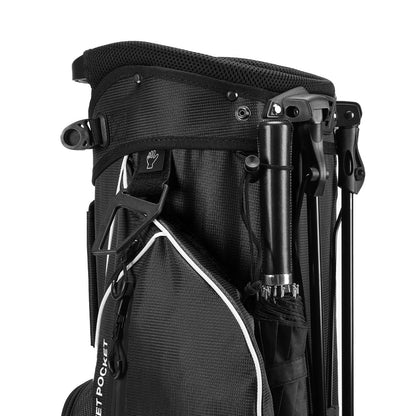 4-Way Full-Length Golf Stand Bag-Pure Black White