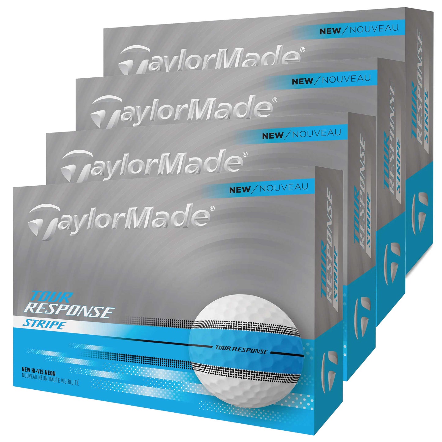 TaylorMade Tour Response Stripe Golf Balls - Neon Blue - 4 For 3