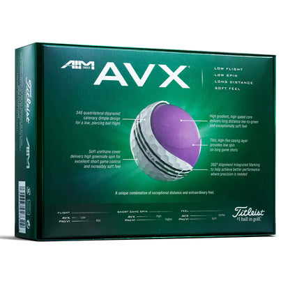 Titleist AVX Golf Balls - White - AIM Full Wrap